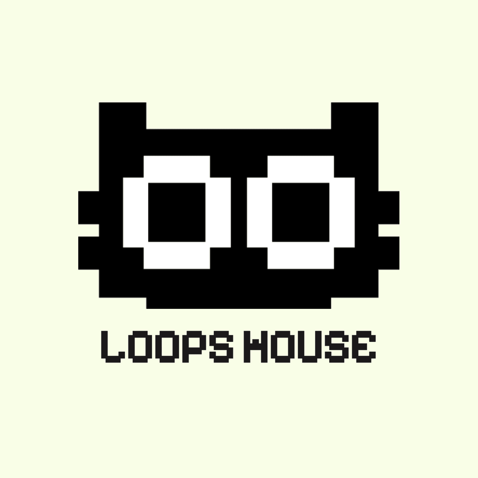 Loops House logo, Black on pale