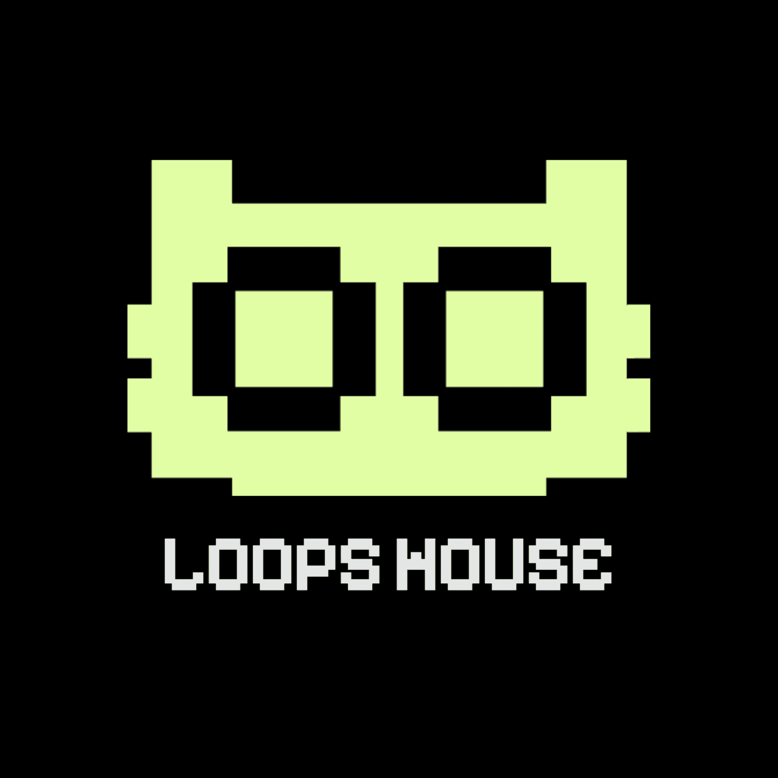 Loops House logo, Lemon on black
