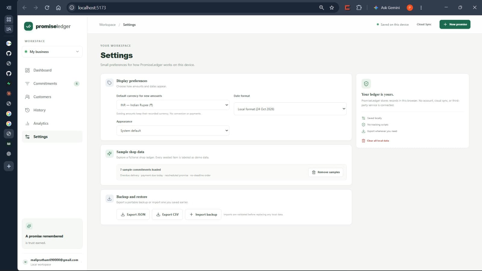 PromiseLedger — screenshot 1