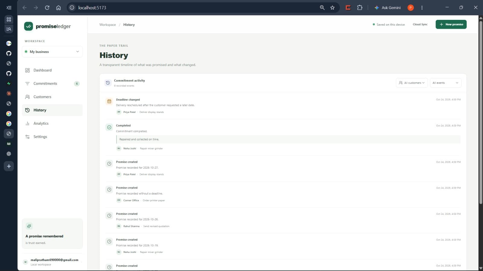PromiseLedger — screenshot 3