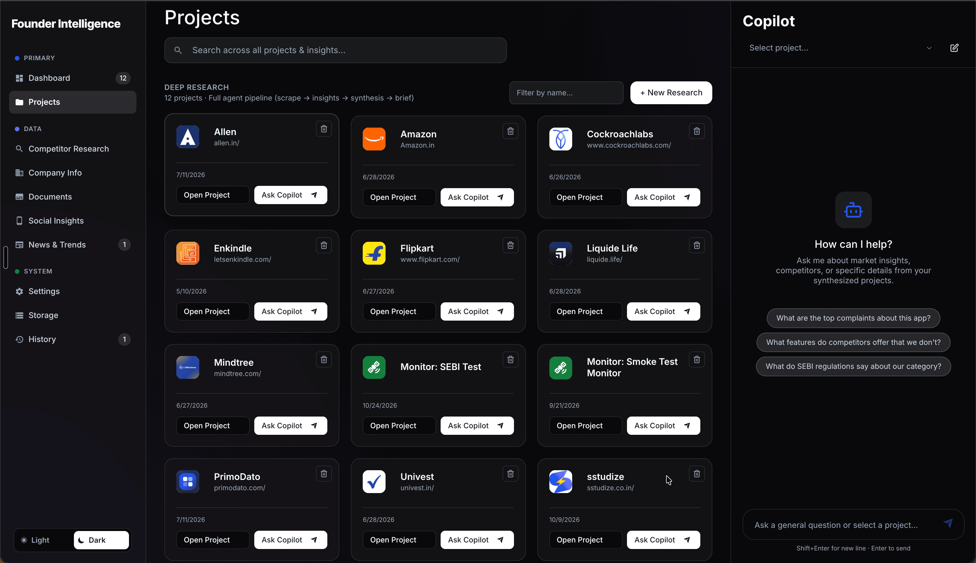 Founders Intelligence — screenshot 2