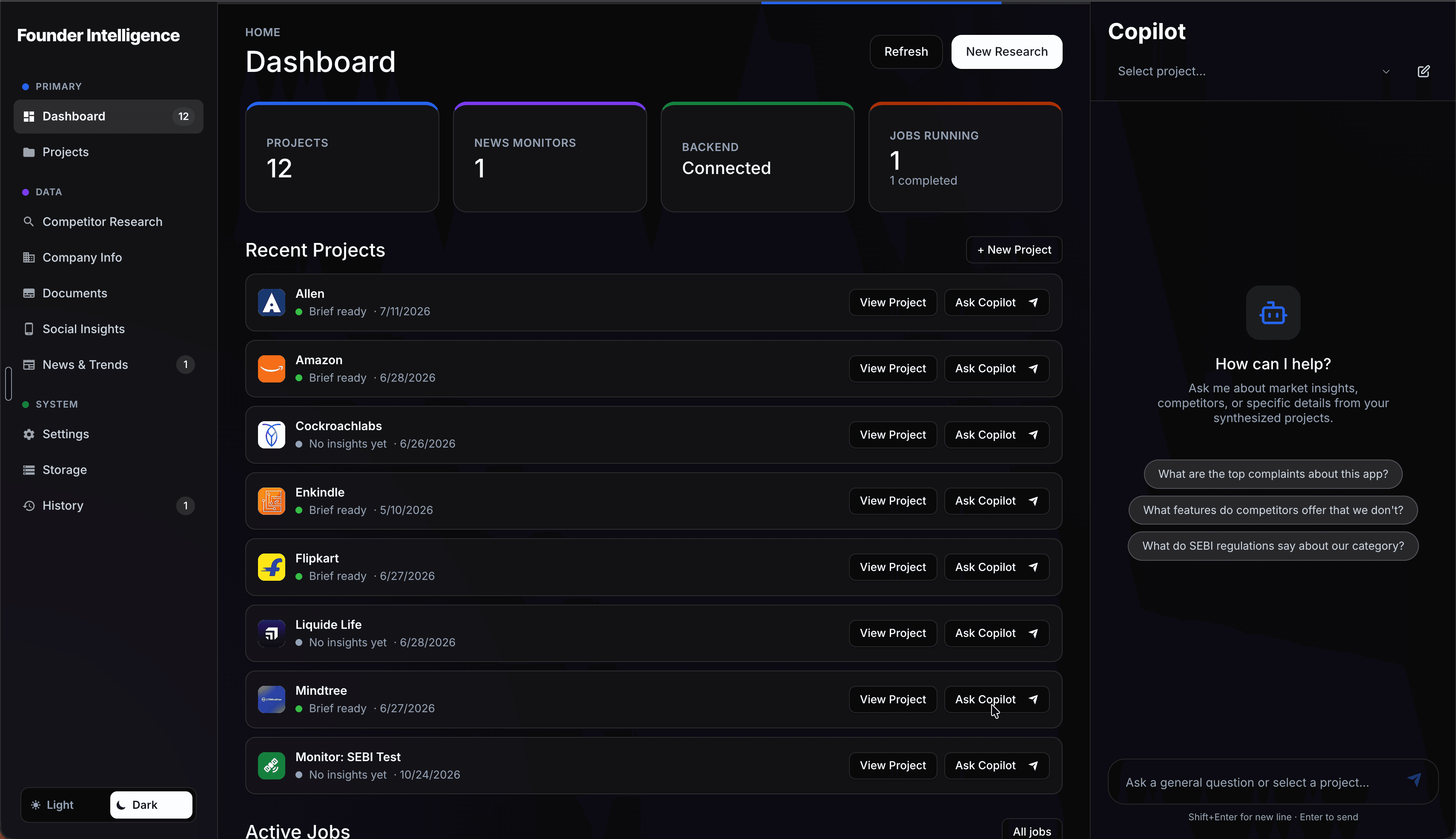 Founders Intelligence — screenshot 1