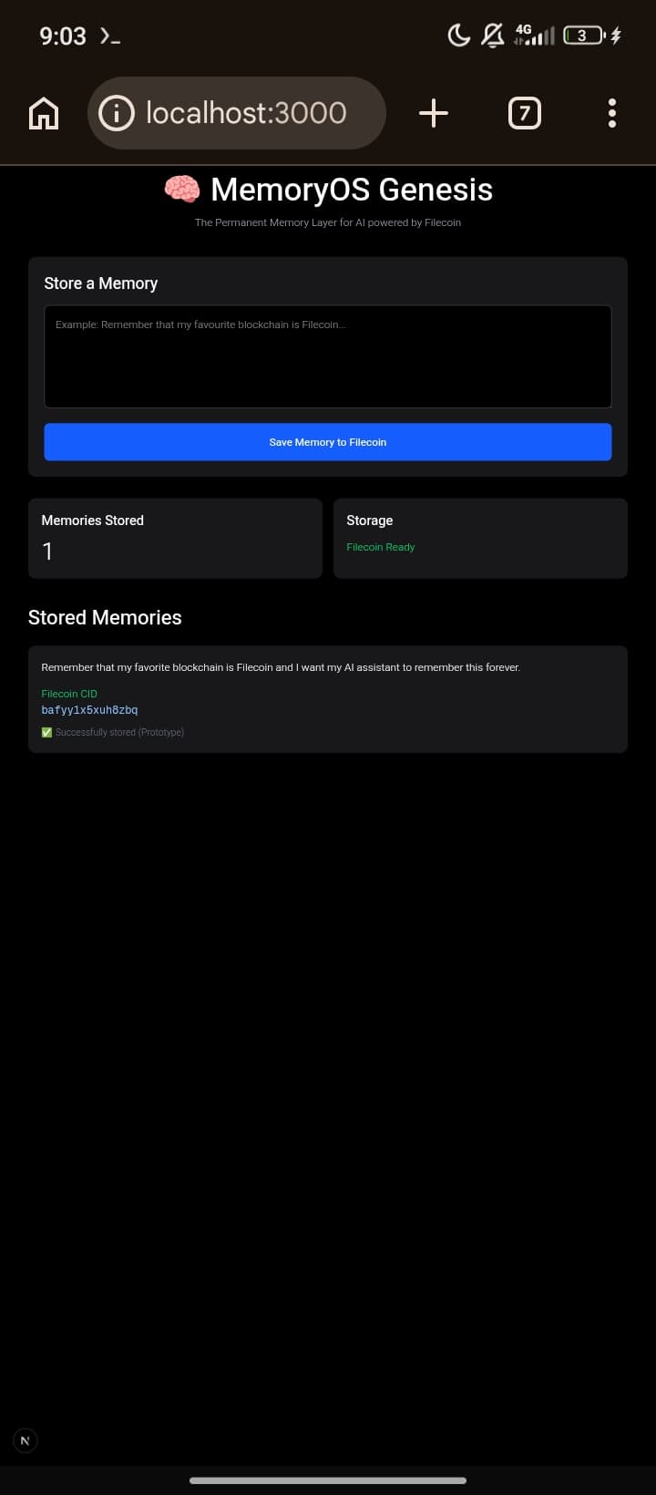 MemoryOS Genesis — screenshot 2