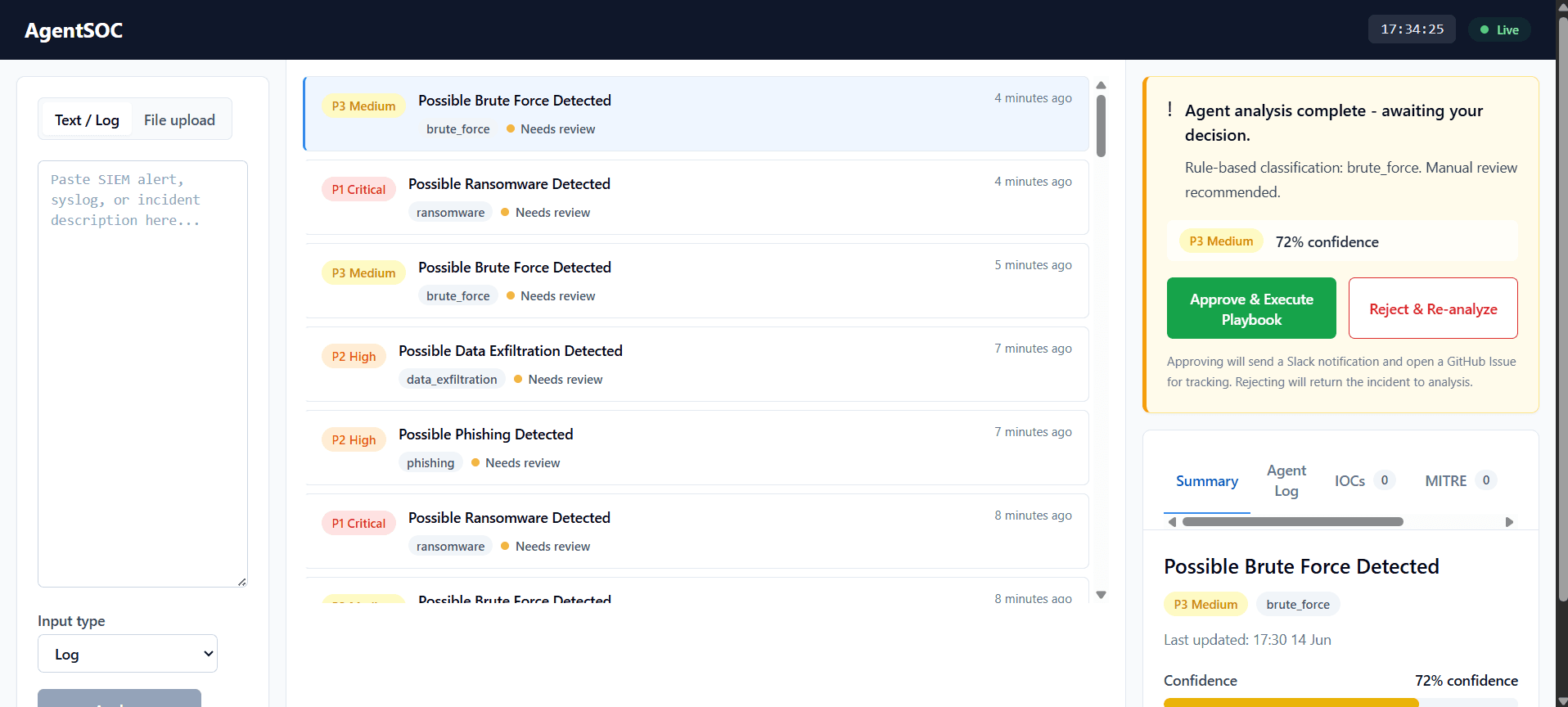 AgentSOC — screenshot 1