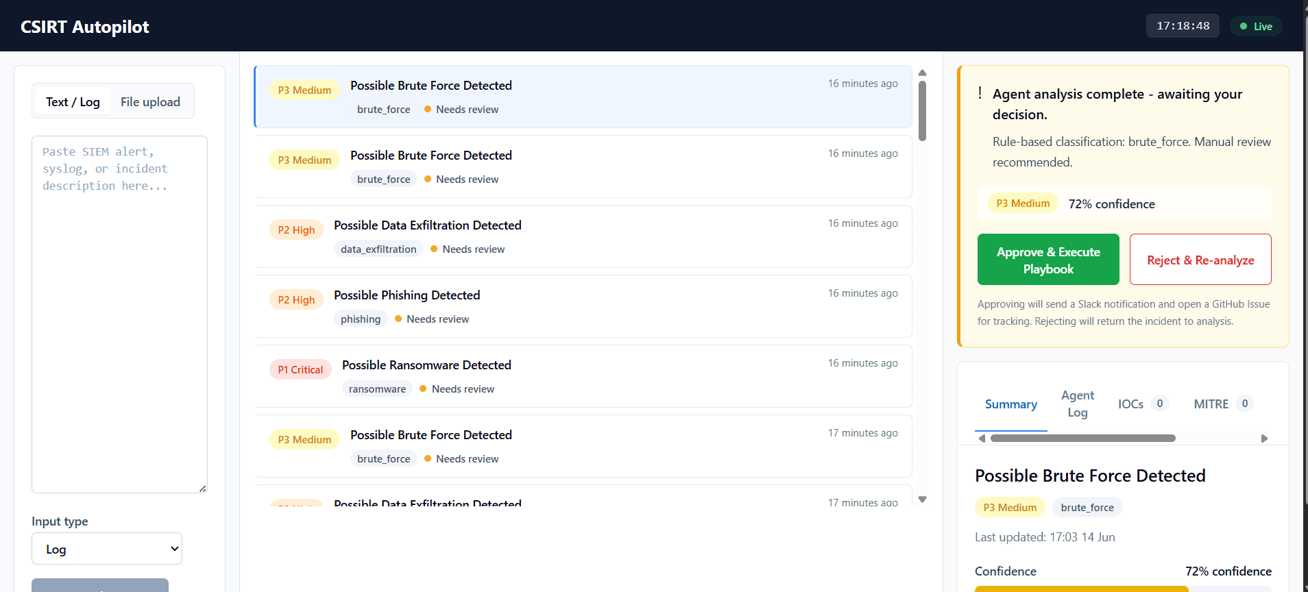AgentSOC — screenshot 2