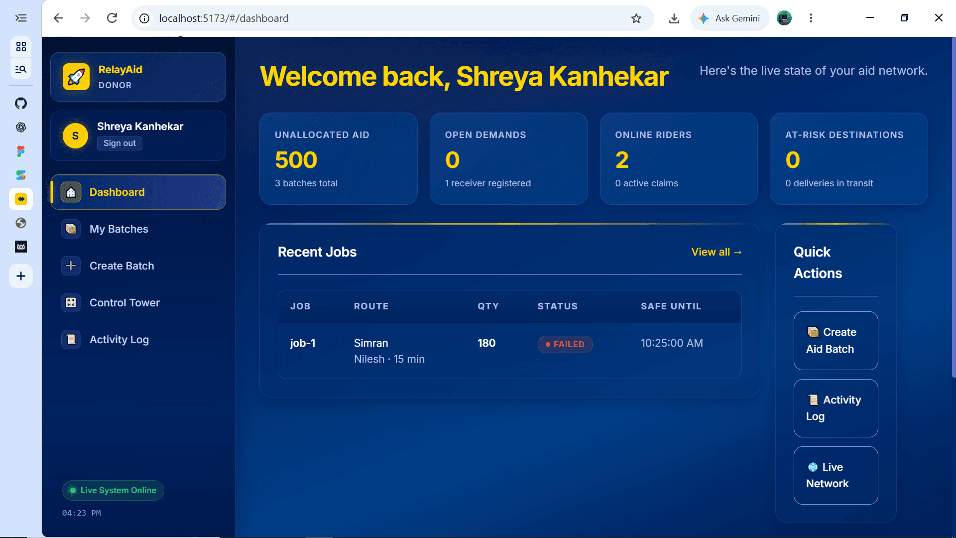 RelayAid — screenshot 2