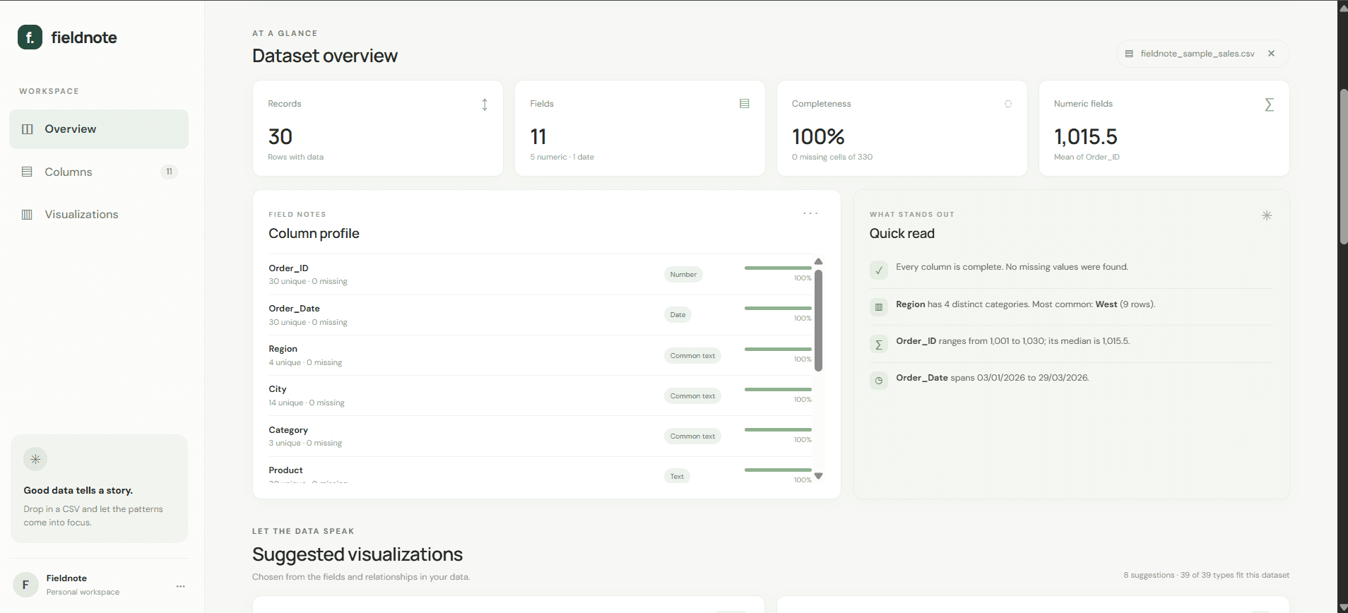 FieldNote — screenshot 1