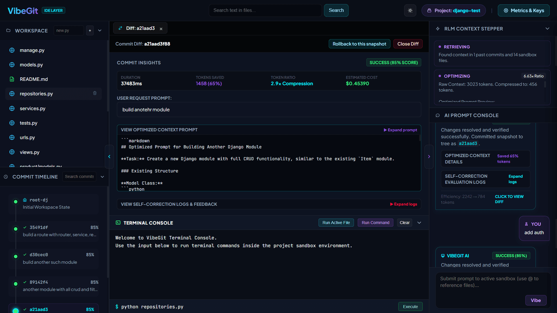 VibeGit — screenshot 1