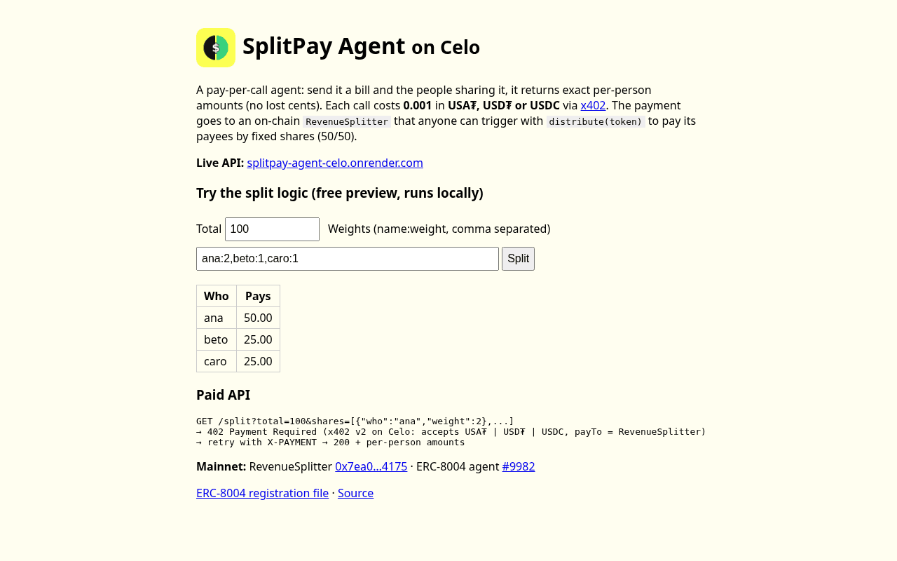 SplitPay Agent — screenshot 1