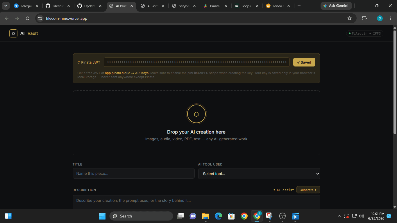 Filecoin AI Vault — screenshot 1
