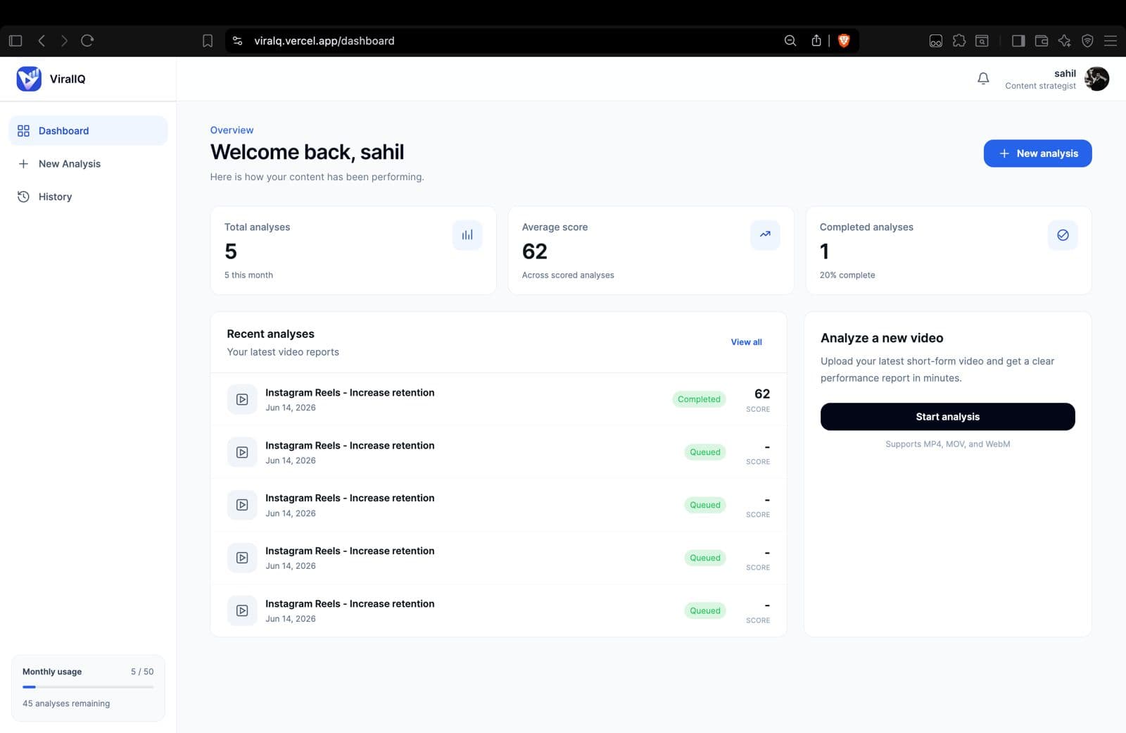 ViralIQ — screenshot 1