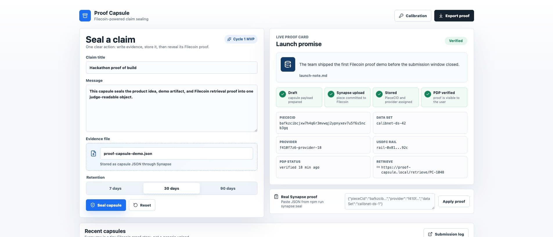 ProofCapsule — screenshot 1
