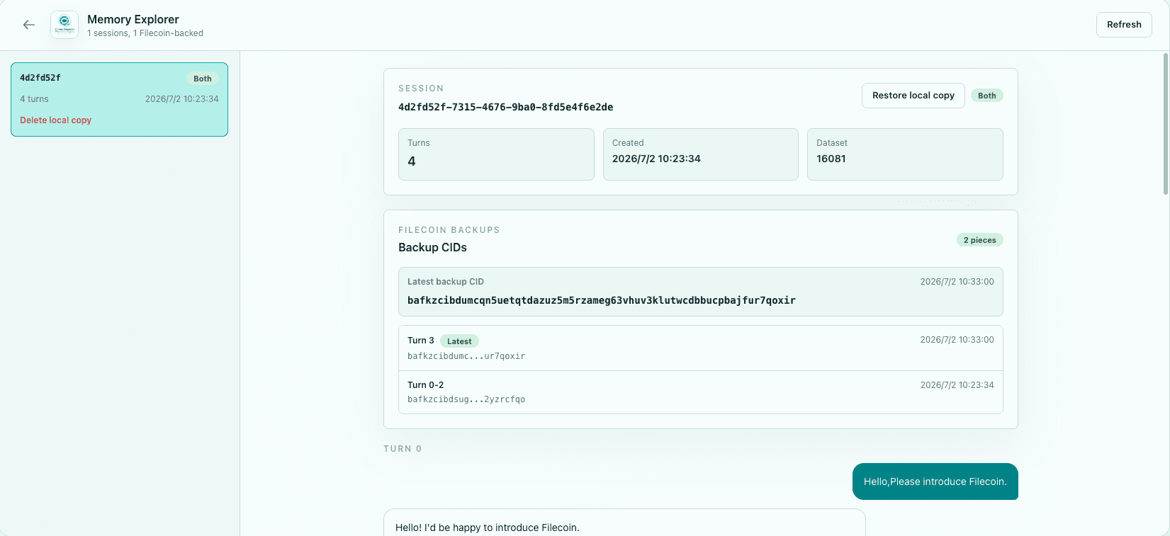 Cross-Session Memory Agent — screenshot 4