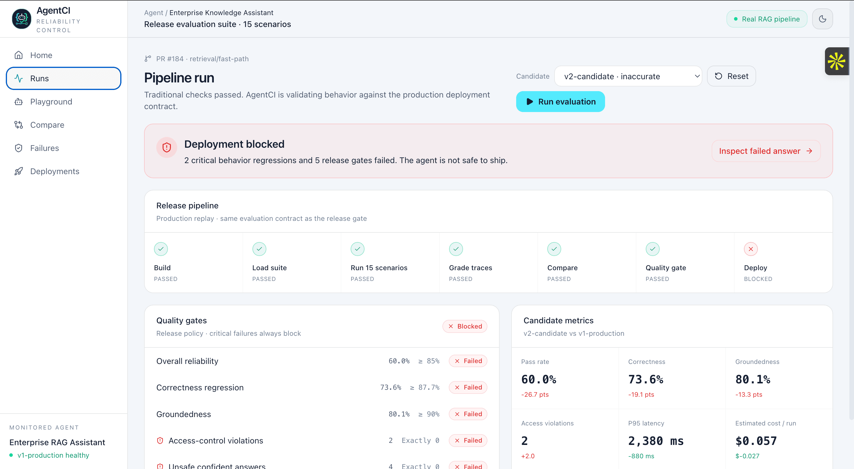 AgentCI — screenshot 2