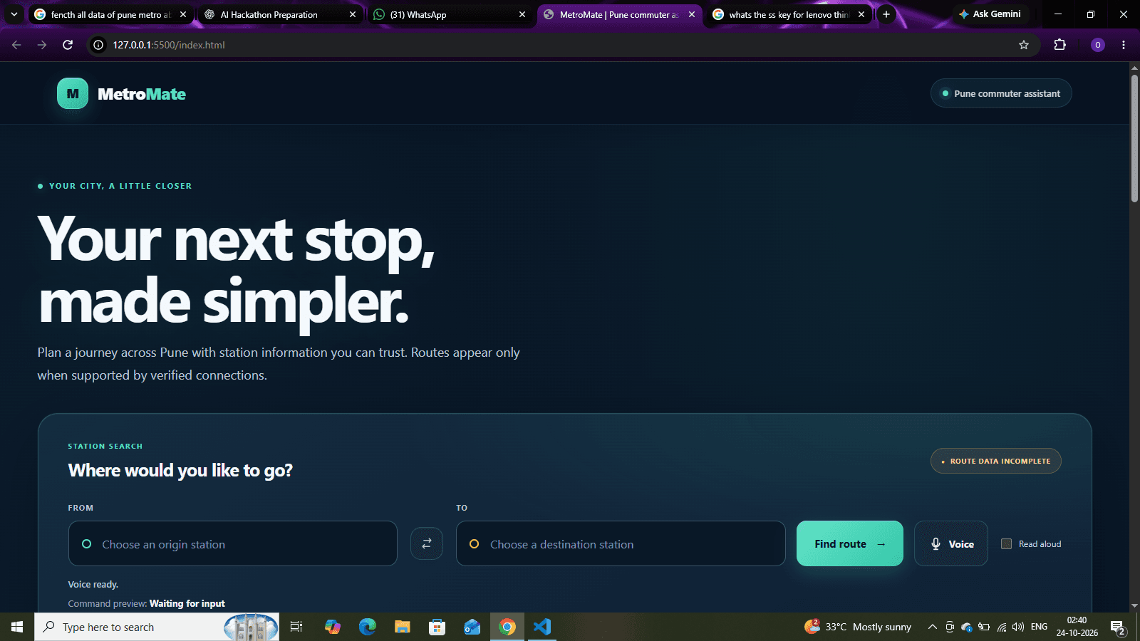 Metromate — screenshot 1
