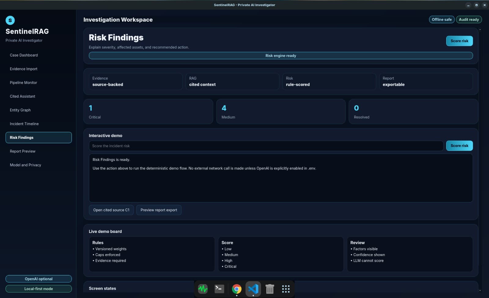 SentinelRAG — The Evidence Engine — screenshot 2