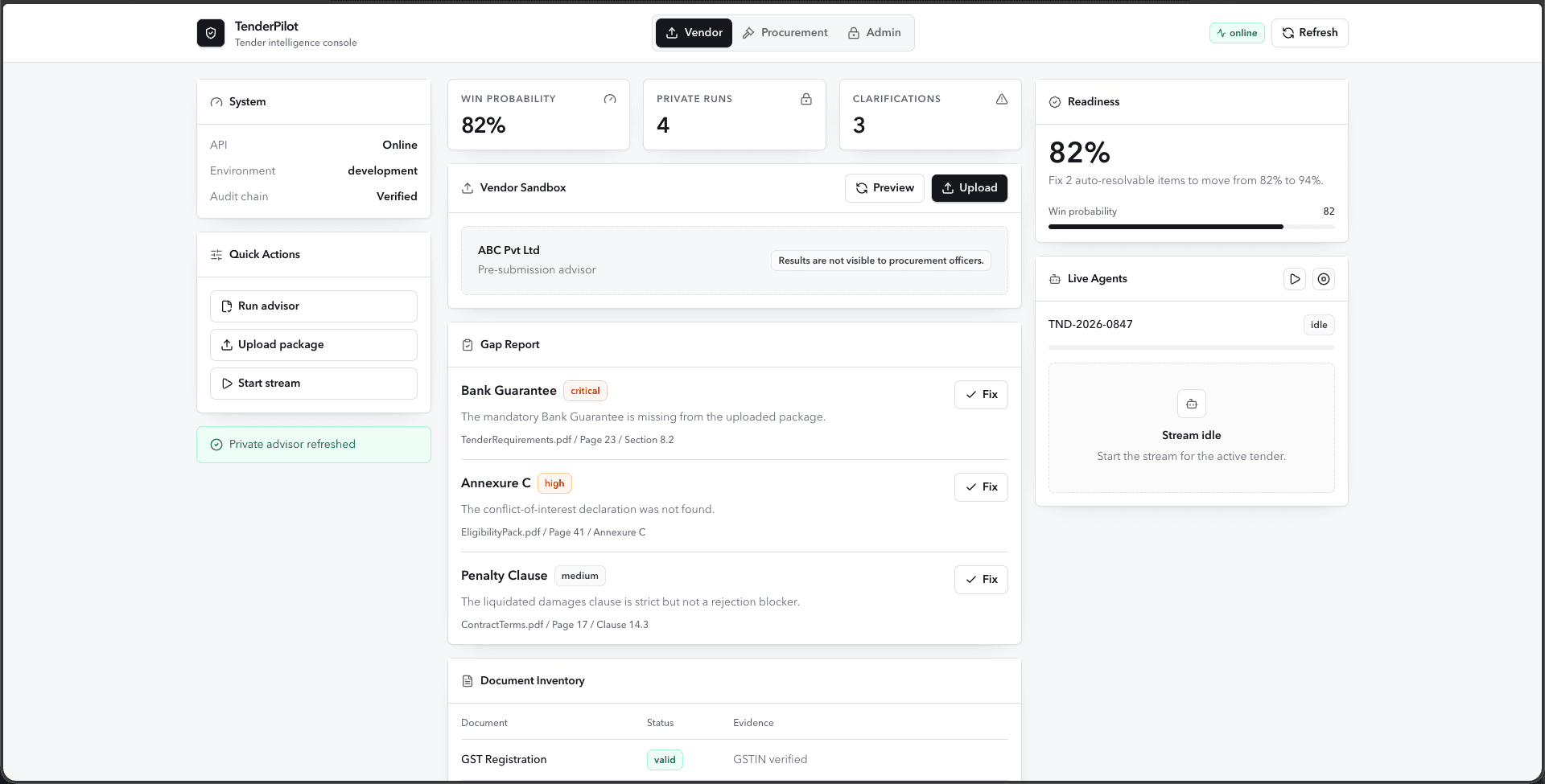 TenderPilot — screenshot 1