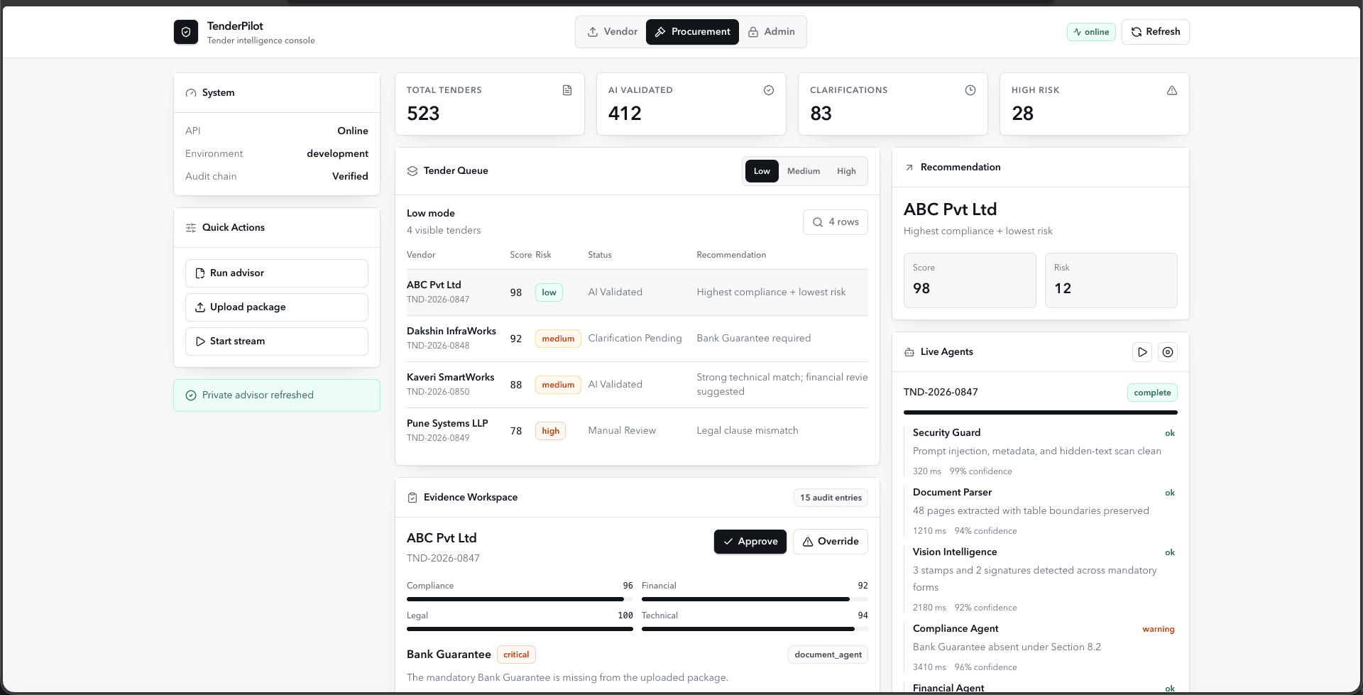 TenderPilot — screenshot 2