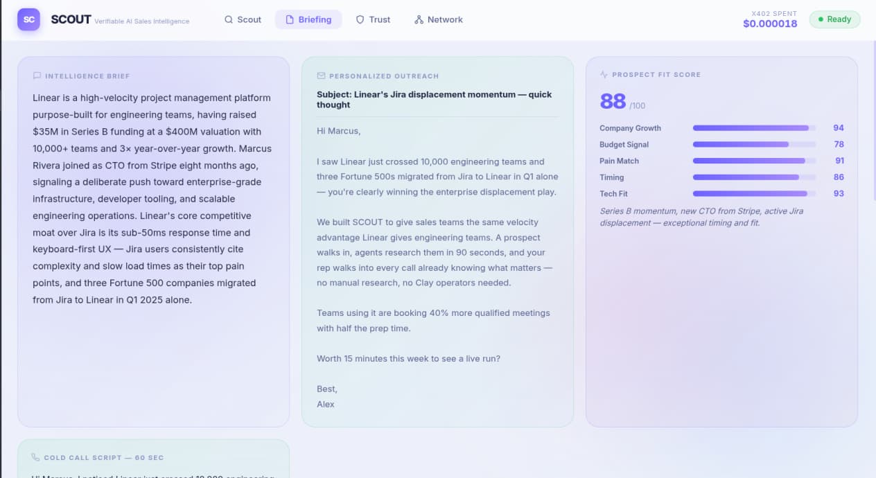 SCOUT - Verifiable Multi-Agent Intelligence — screenshot 2